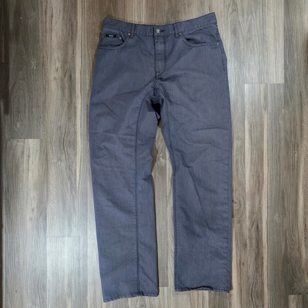 Hole on Leg* Hugo Boss Maine1-10 Mens Grey Regular Fit Straight Leg Pants 36/36